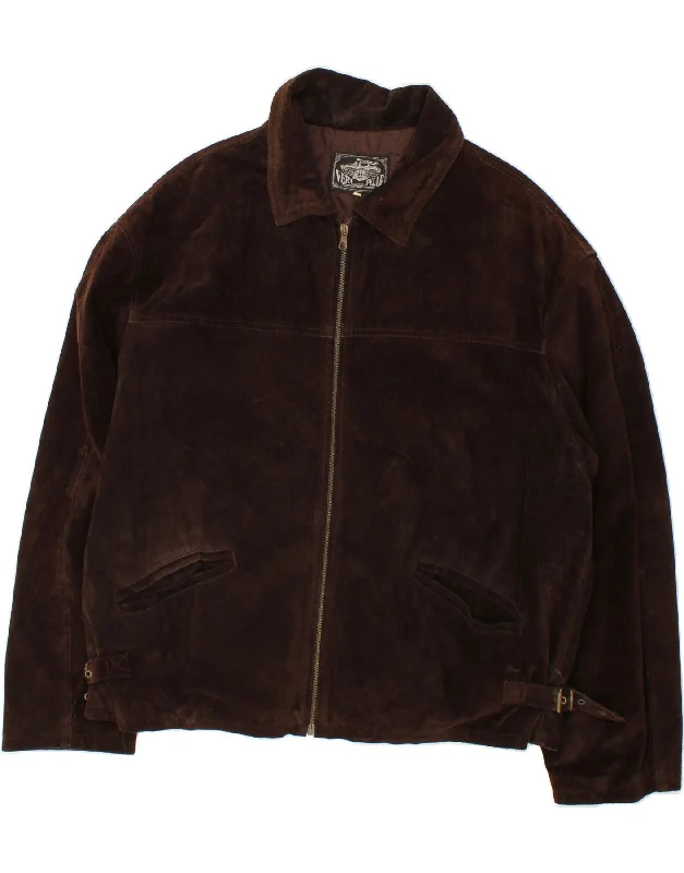 Practical Men's RaincoatsVINTAGE Mens Leather Jacket UK 44 2XL Brown Leather