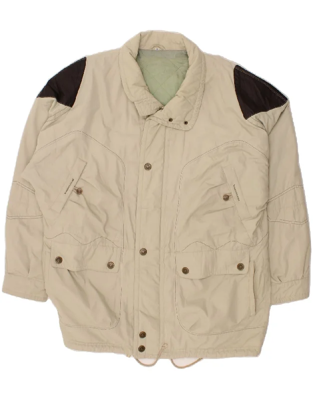 Men's Coats for Big and TallVINTAGE Mens Loose Fit Windbreaker Jacket IT 52 XL Beige Colourblock Men's Coats for Big and TallVINTAGE Mens Loose Fit Windbreaker Jacket IT 52 XL Beige Colourblock