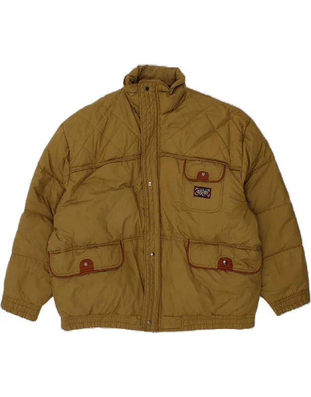Men's Coats with Military InfluenceVINTAGE Mens Padded Jacket UK 40 Large Beige Polyester Men's Coats with Military InfluenceVINTAGE Mens Padded Jacket UK 40 Large Beige Polyester