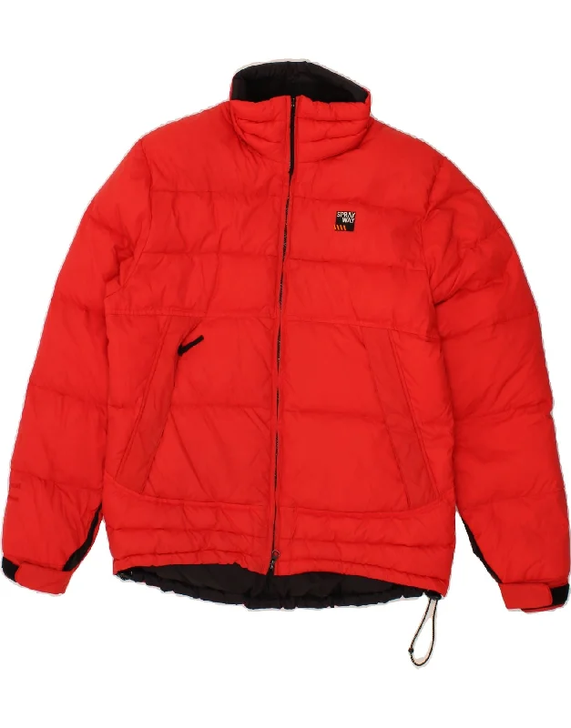 Casual Men's Bomber JacketsVINTAGE Mens Padded Jacket UK 40 Large Red Polyamide