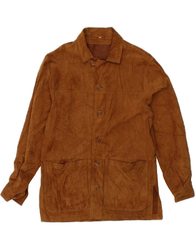Best Men's Leather CoatsVINTAGE Mens Suede Jacket IT 46 Small Brown Suede