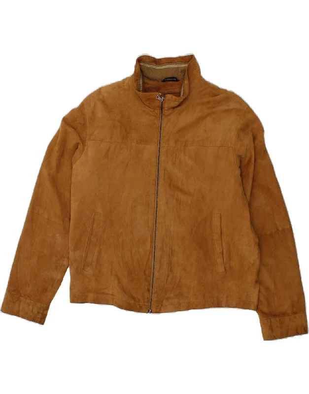 Waterproof Men's ParkasVINTAGE Mens Suede Jacket IT 52 XL Brown Leather