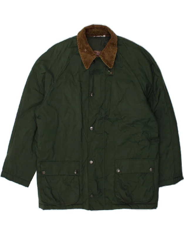 Men's Coats with Convertible CollarsVINTAGE Mens Utility Jacket IT 52/54 XL Green Polyamide Men's Coats with Convertible CollarsVINTAGE Mens Utility Jacket IT 52/54 XL Green Polyamide