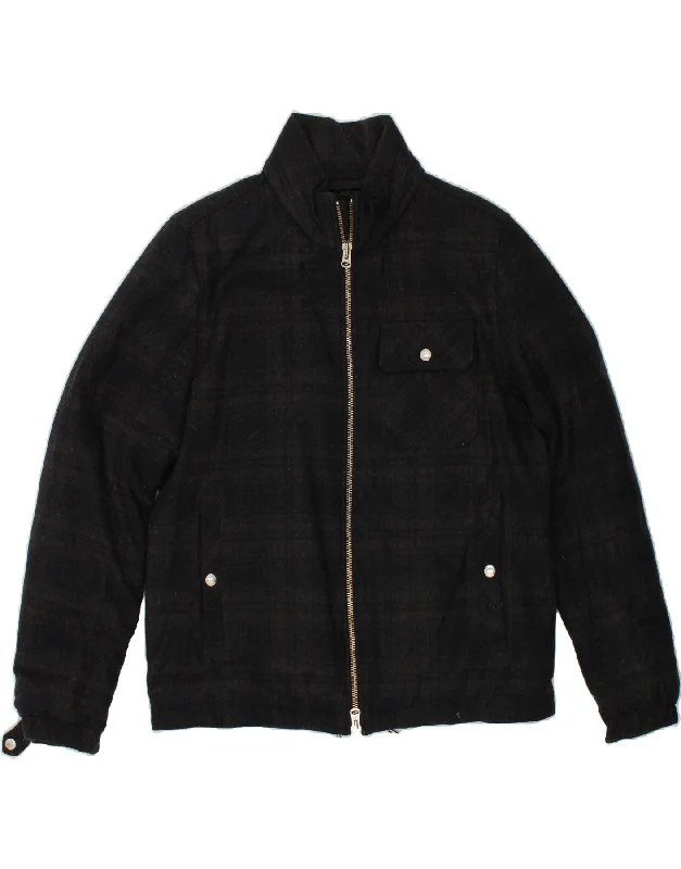 Men's Coats for Formal EventsWOOLRICH Mens Bomber Jacket UK 38 Medium Navy Blue Check Wool Men's Coats for Formal EventsWOOLRICH Mens Bomber Jacket UK 38 Medium Navy Blue Check Wool