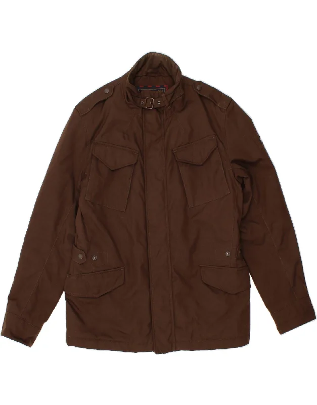 Men's Coats with Snap ButtonsWOOLRICH Mens Military Jacket UK 38 Medium Brown