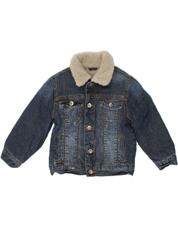 Warm Men's Down JacketsZARA Baby Boys Denim Sherpa Jacket 18-24 Months Blue Cotton